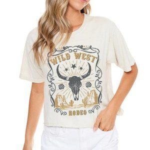 Wild West Rodeo Cropped Graphic Tee NWT